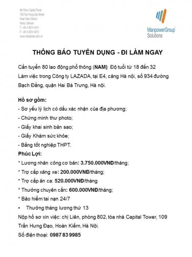 cty TNHH Manpower Việt Nam